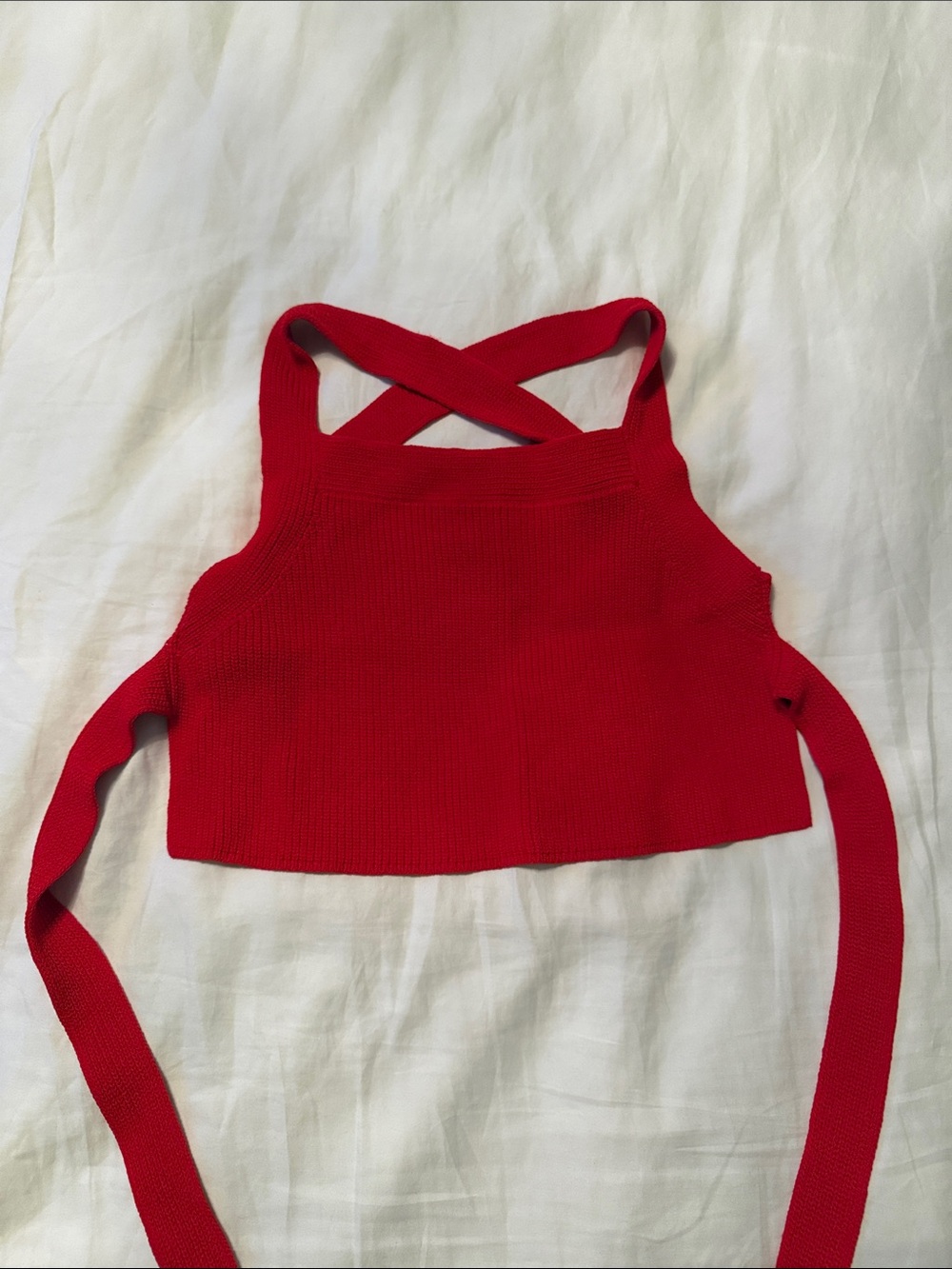 Wilfred Red Cropped Knit Wrap Tank